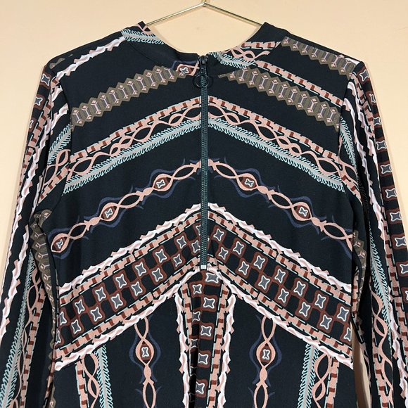 Free People Stella Black Boho Mock Neck Long Sleeve Mini Dress - Picture 5 of 8